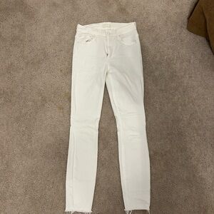MOTHER White Skinny Straight Leg Jeans